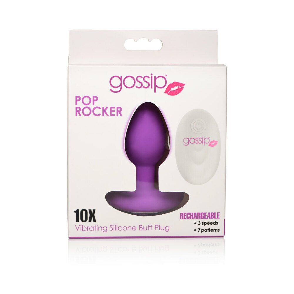 Curve Toys Gossip Pop Rocker Rechargeable Remote-Controlled Silicone Vibrating Anal Plug Violet - Fantasies Boutique
