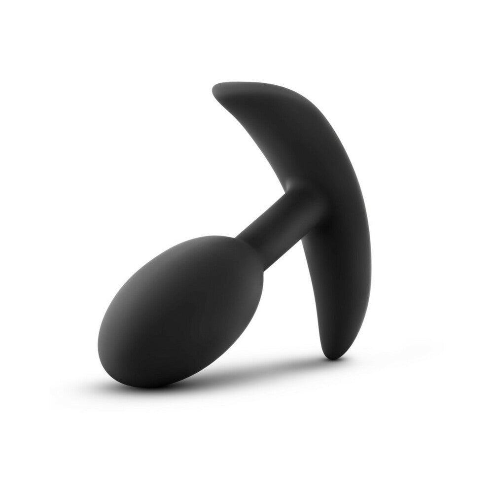 Blush Anal Adventures Platinum Silicone Weighted Vibra Slim Plug Small Black - Fantasies Boutique