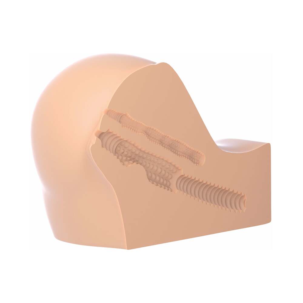 PDX Fuck Me Silly To Go Petite Fantasy Bubble Butt Dual Entry Stroker Beige - Fantasies Boutique