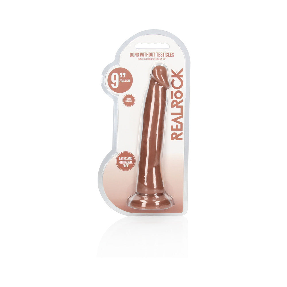 RealRock Realistic 9 in. Dildo With Suction Cup Tan - Fantasies Boutique