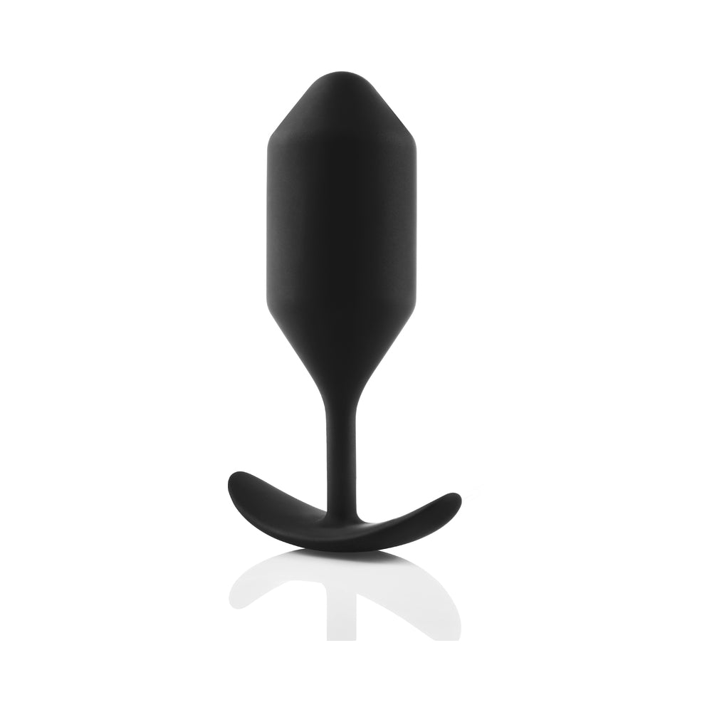 b-Vibe Snug Plug 4 Weighted Silicone Anal Plug Black - Fantasies Boutique