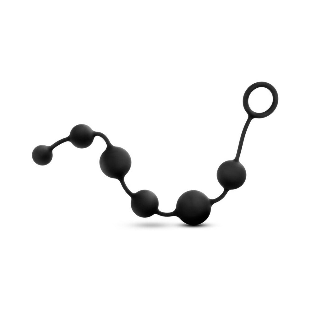 Blush Anal Adventures Platinum Silicone Large Anal Beads Black - Fantasies Boutique