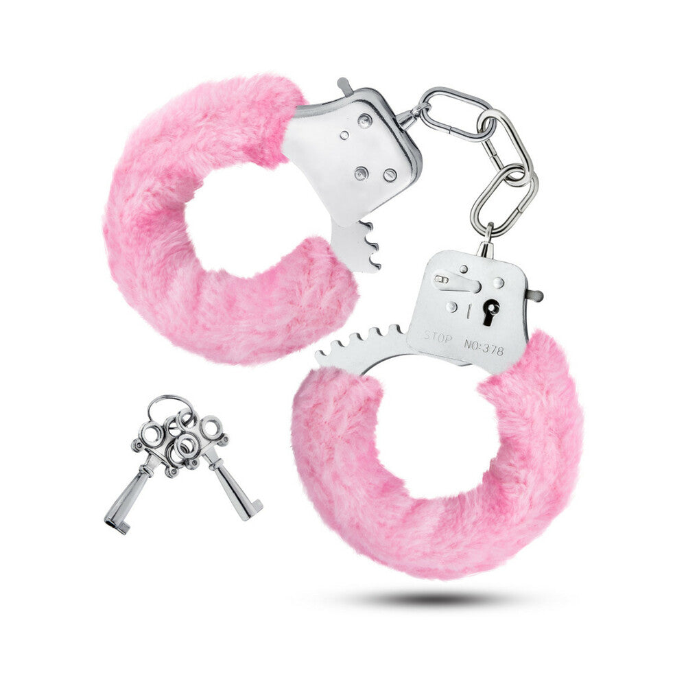 Blush Temptasia Adjustable Faux Fur Cuffs Pink - Fantasies Boutique