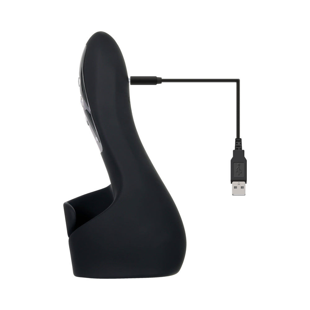 Gender X The Embrace Rechargeable Vibrating Pulsing Silicone Masturbator Black - Fantasies Boutique