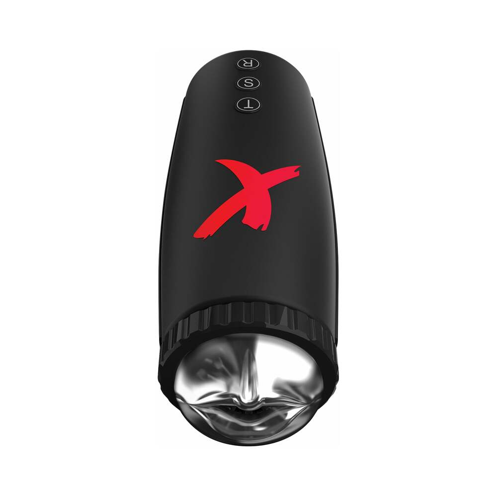 PDX Elite Moto-Bator Thrusting Suction Masturbator Clear/Black - Fantasies Boutique