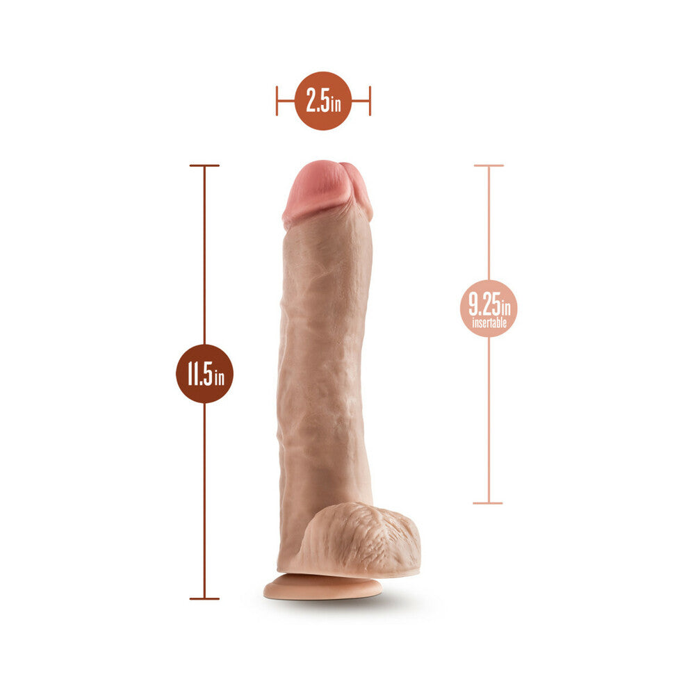 Hung Rider Hammer Realistic 11.5 in. Dildo with Balls Beige - Fantasies Boutique