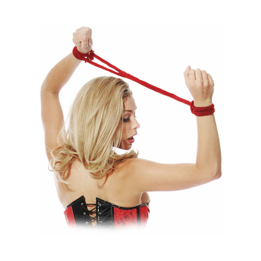 Fetish Fantasy Series Silk Rope Love Cuffs Red - Fantasies Boutique