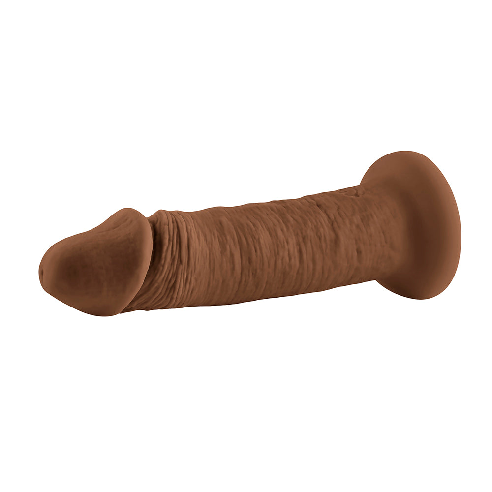 Evolved Rechargeable Vibrating 6 in. Silicone Dildo Dark - Fantasies Boutique