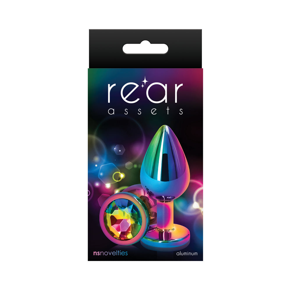 Rear Assets Metal Anal Plug Medium Multicolor/Rainbow - Fantasies Boutique