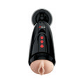 PDX Elite Dirty Talk Rechargeable Vibrating Starter Stroker With Hands-Free Suction Cup Beige/Black - Fantasies Boutique
