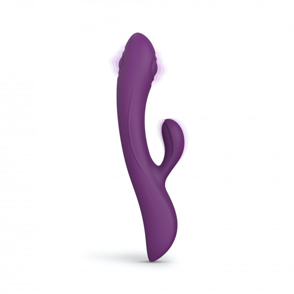 Love to Love Bunny & Clyde Rechargeable Tapping Rabbit Silicone Vibrator Purple Rain - Fantasies Boutique