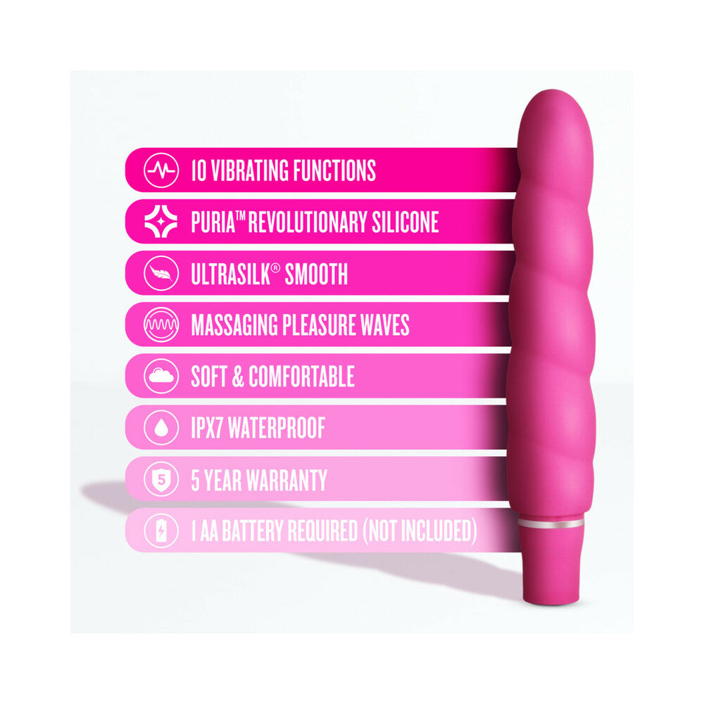 Blush Luxe Anastasia Silicone Slimline Vibrator Pink - Fantasies Boutique