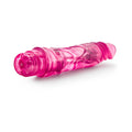 Blush Glow Dicks The Drop Realistic 8.5 in. Vibrating Dildo Pink - Fantasies Boutique