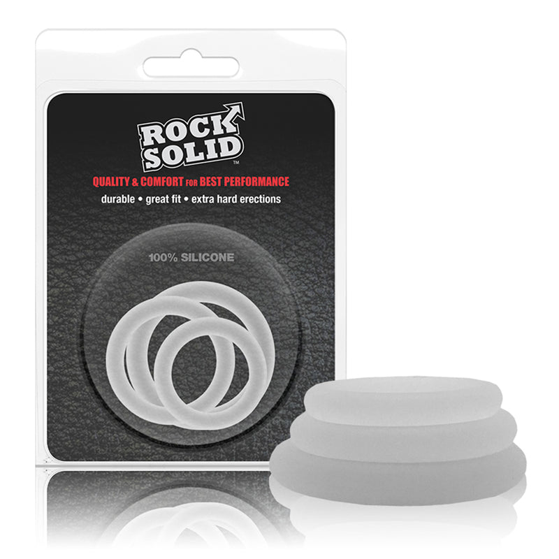 Rock Solid Gasket Translucent Silicone 3pc Set (.75in,1in,1.25in) - Fantasies Boutique