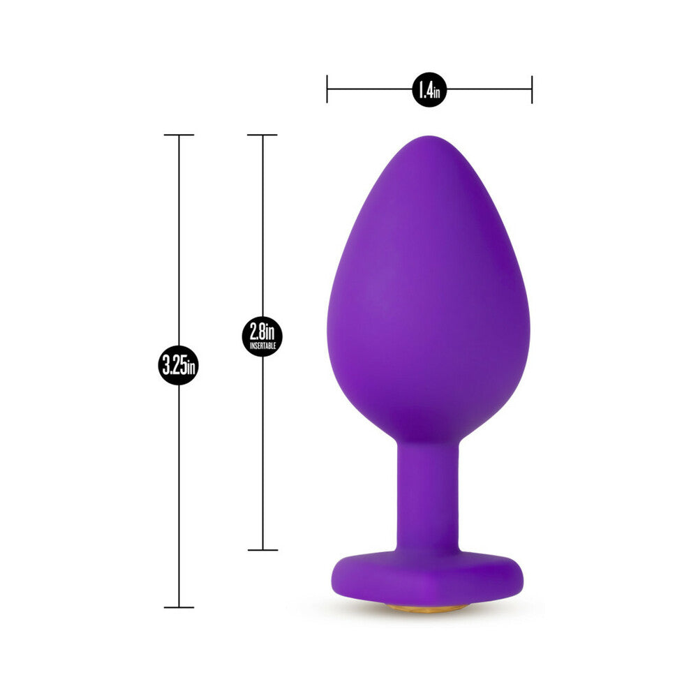 Temptasia Bling Anal Plug with Heart-Shaped Gem Base Medium Purple - Fantasies Boutique