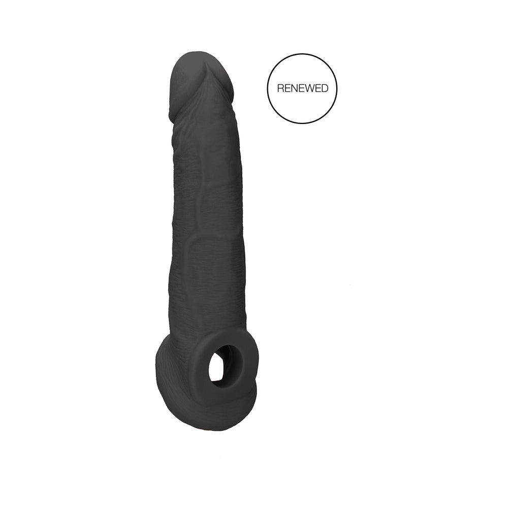 RealRock Realistic 9 in. Penis Sleeve Extender Sling Black - Fantasies Boutique