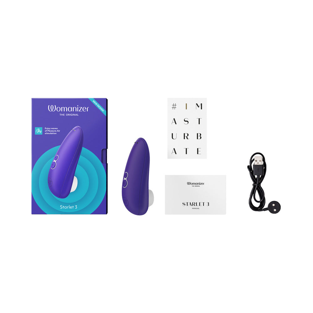 Womanizer Starlet 3 Rechargeable Silicone Compact Pleasure Air Clitoral Stimulator Indigo - Fantasies Boutique
