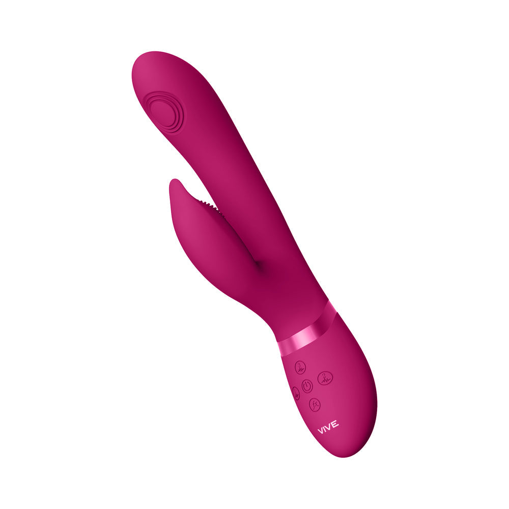 VIVE AIMI Rechargeable Swinging Pulse-Wave Silicone Rabbit Vibrator Pink - Fantasies Boutique