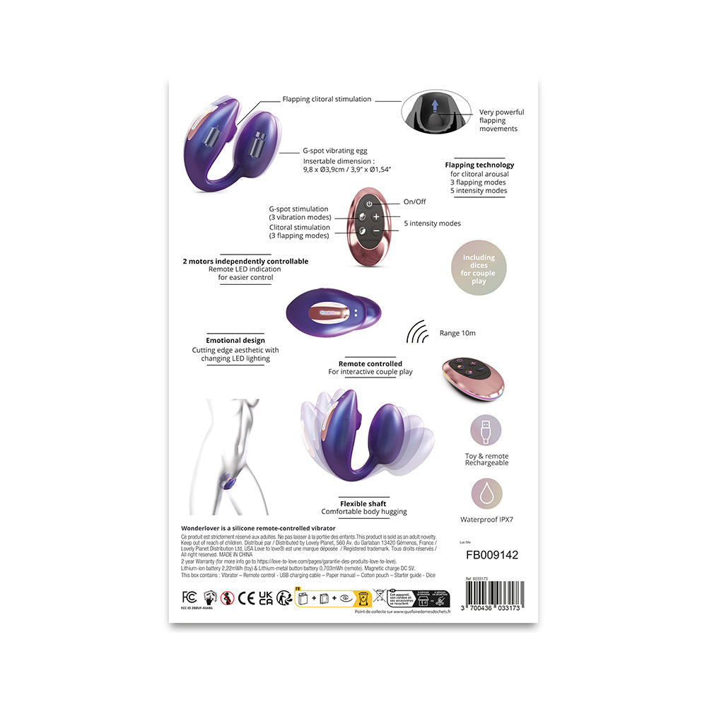 Love to Love Wonderlover with Remote Iridescent Night - Fantasies Boutique