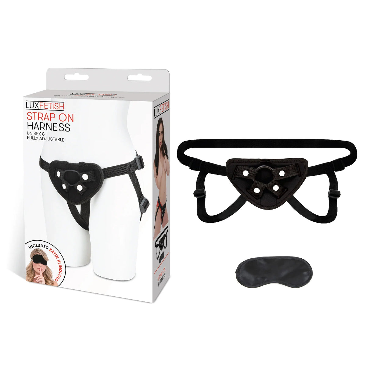 Lux Fetish Neoprene Strap-On Harness Black - Fantasies Boutique