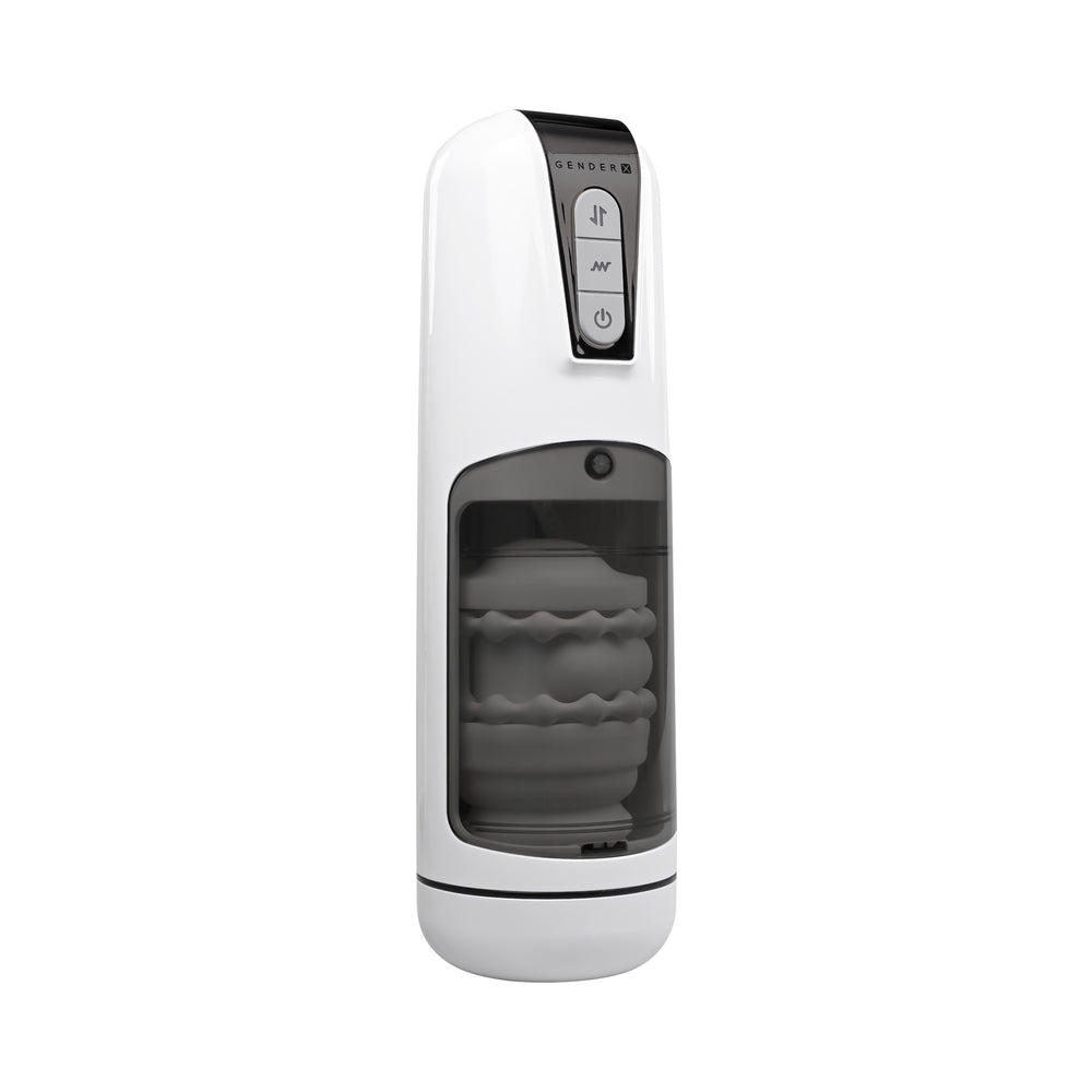 Gender X Get Your Stroke On Rechargeable Stroker TPE White - Fantasies Boutique
