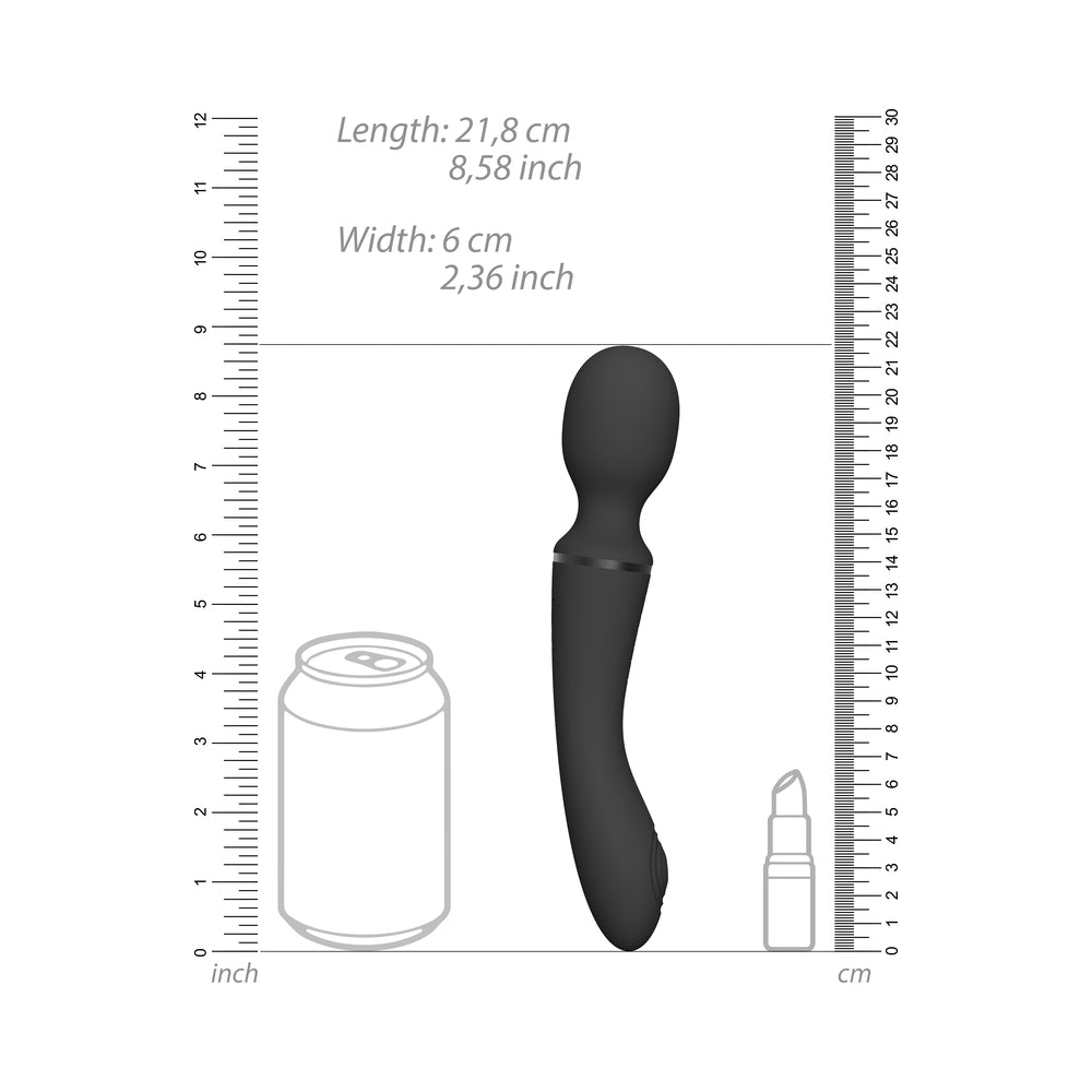 VIVE NAMI Dual-Ended Pulse Wave & Vibrating Wand With Interchangeable Sleeves Black - Fantasies Boutique