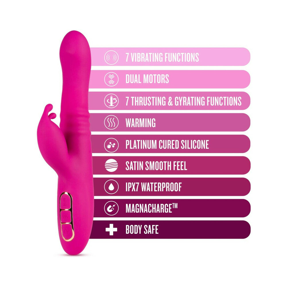 Blush Lush Kira Rechargeable Silicone Thrusting Rabbit Vibrator Velvet - Fantasies Boutique