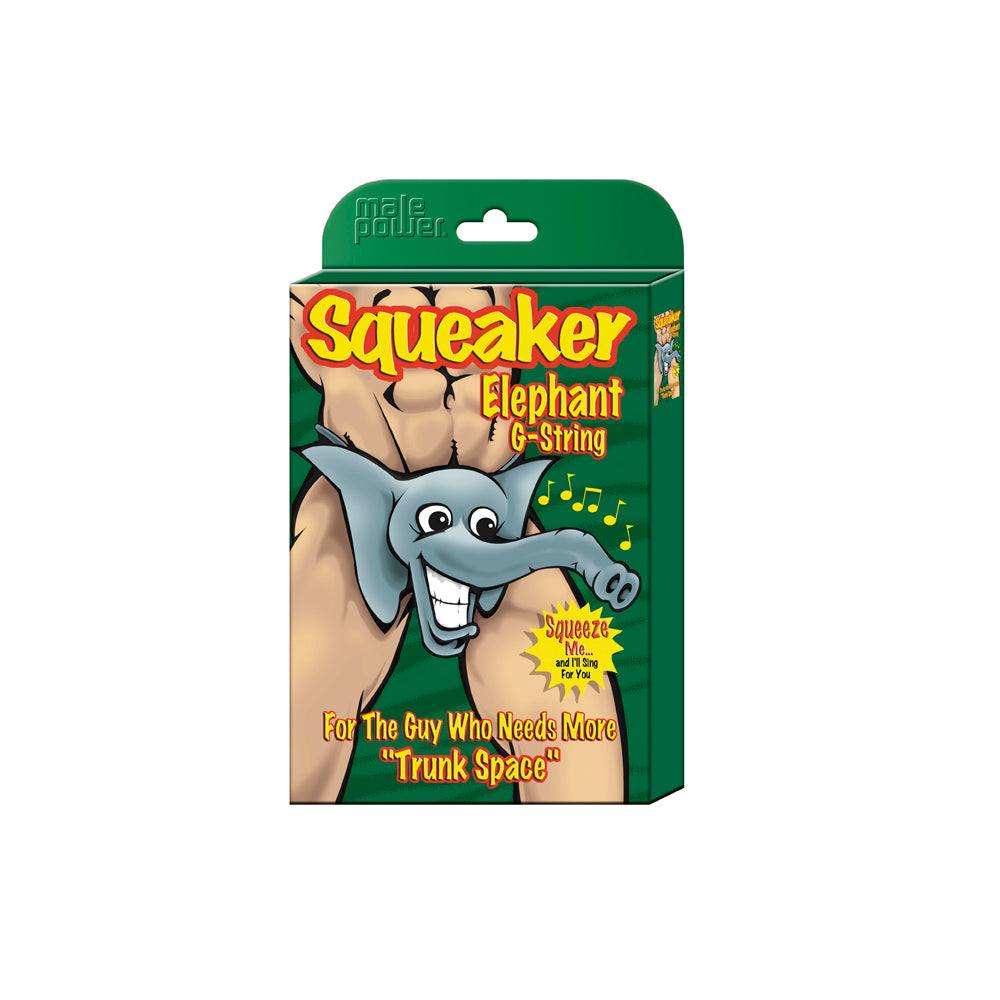 Male Power Squeaker Elephant G-String Black O/S - Fantasies Boutique