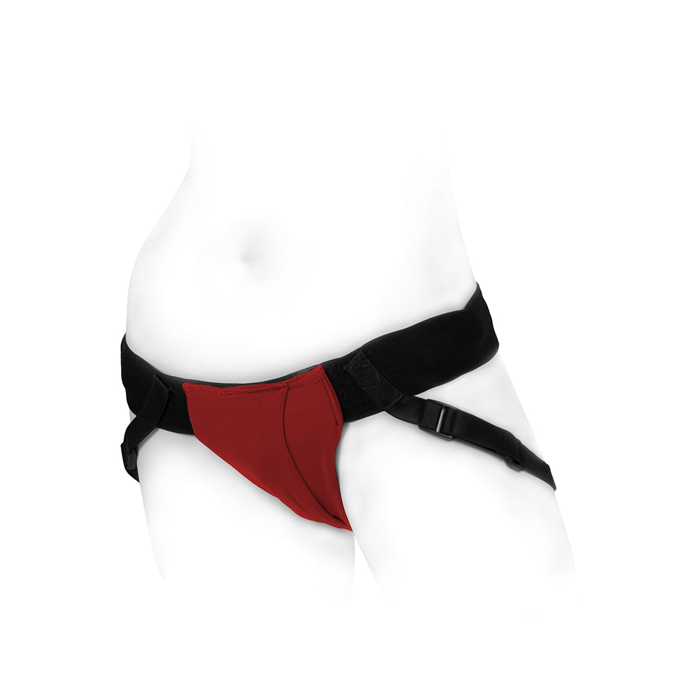 SpareParts Joque Double Strap Harness Red Size B - Fantasies Boutique