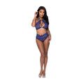 Magic Silk Berrylicious Halter & Lace Up Panty Set Blueberry S/M - Fantasies Boutique