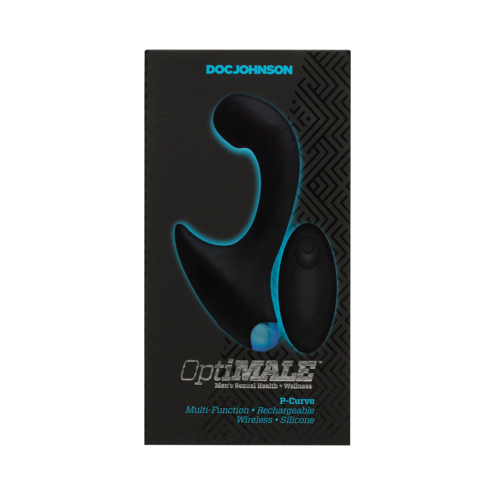 OptiMALE Vibrating P-Massager with Wireless Remote Black - Fantasies Boutique