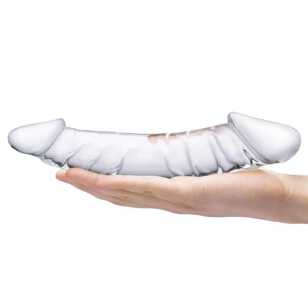 Glas 10.5 in. Girthy Realistic Glass Double Dong Dildo - Fantasies Boutique