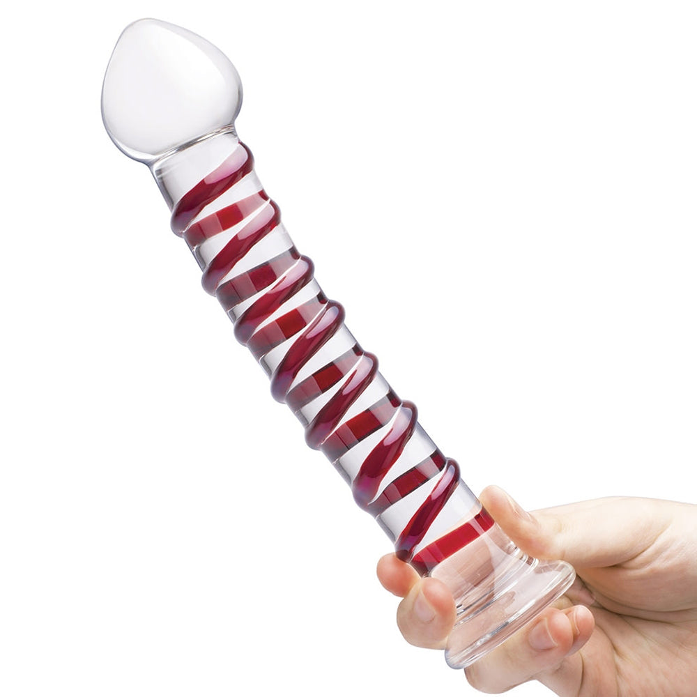 Glas 10 in. Mr. Swirly Glass Dildo - Fantasies Boutique