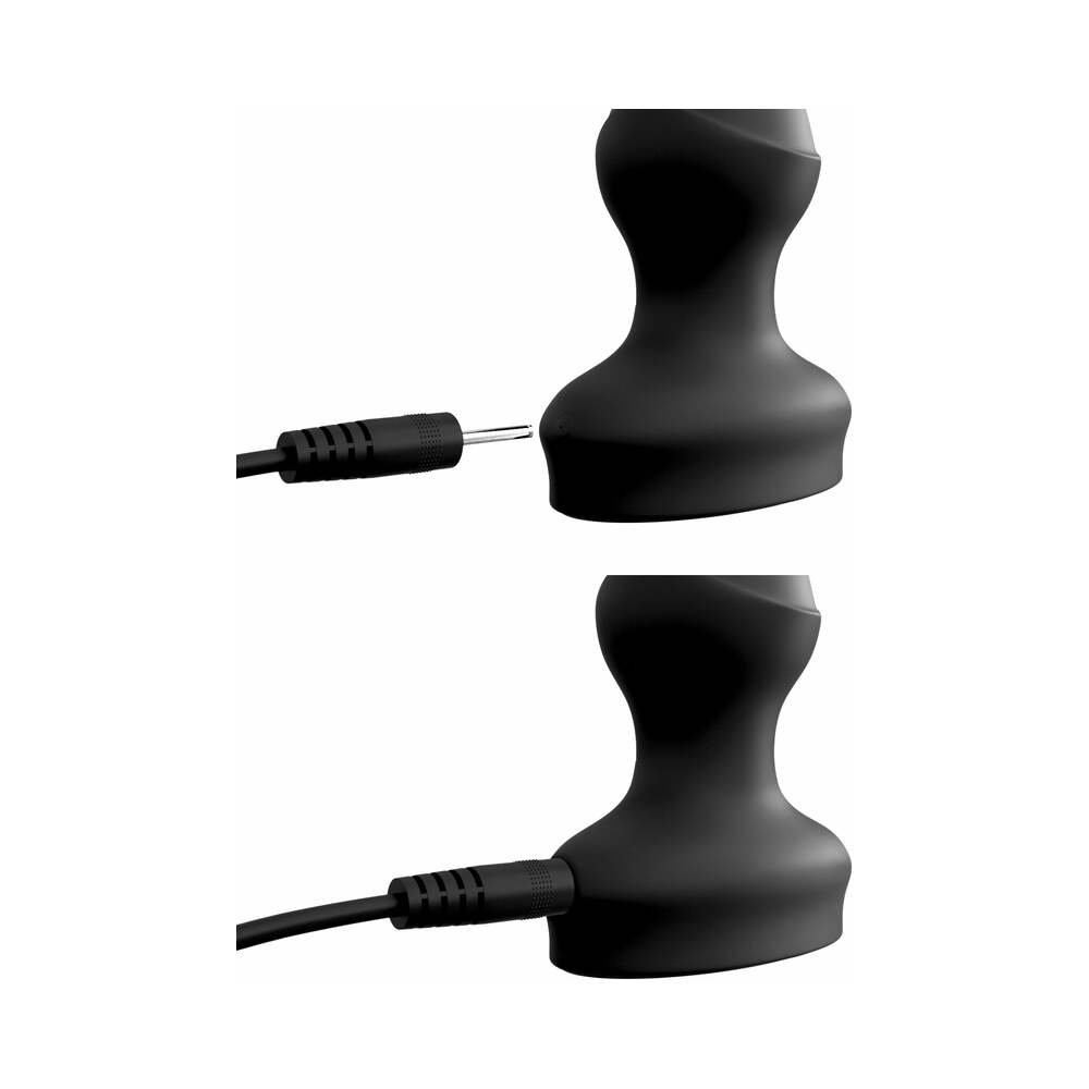 3Some Wall Banger Vibrating Anal Beads With Suction Cup Black - Fantasies Boutique