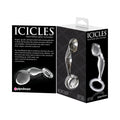 Icicles No. 46 Glass Prostate Massager 3.5 in. Clear