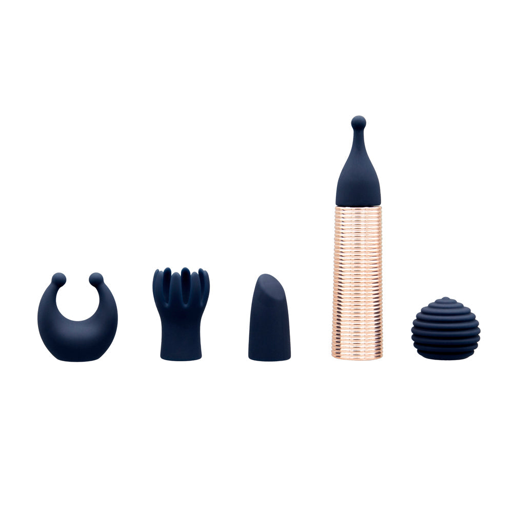 Pillow Talk Secrets Desires 6-Piece Silicone Mini Massager Set Navy - Fantasies Boutique