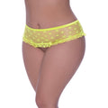 Magic Silk Love Star Skirted Hipster with Open Crotch Panty Neon Chartreuse Queen Size - Fantasies Boutique