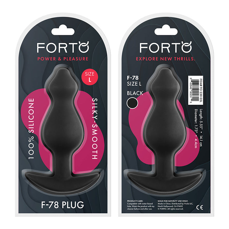 Forto F-78 Pointee Silicone Anal Plug Large Black - Fantasies Boutique