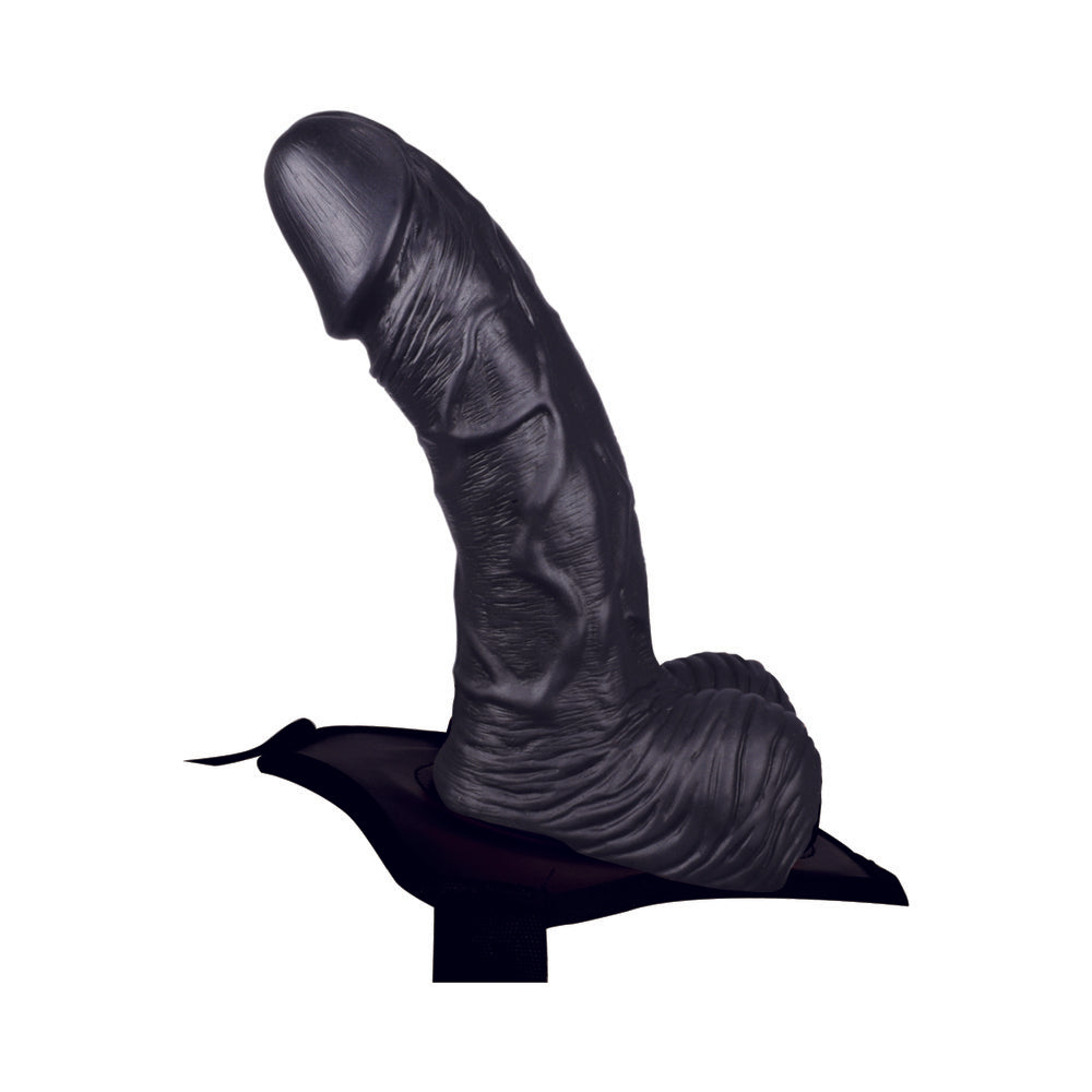 Erection Assistant Hollow Strap-On 8 in. Black - Fantasies Boutique