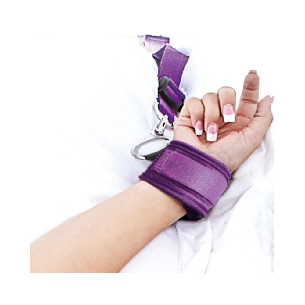 Lux Fetish 7-Piece Bed Spreader Playful Restraint System Purple - Fantasies Boutique