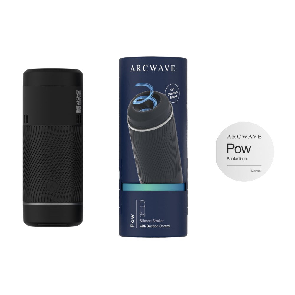 Arcwave Pow Silicone Stroker with Suction Control Black - Fantasies Boutique