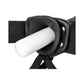 RealRock Realistic 8 in. Vibrating Hollow Strap-On Black - Fantasies Boutique