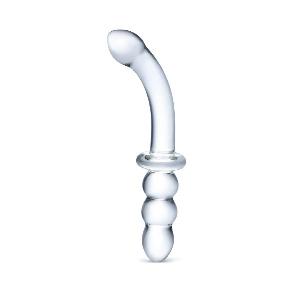 Glas 8 in. Ribbed G-Spot Glass Dildo - Fantasies Boutique