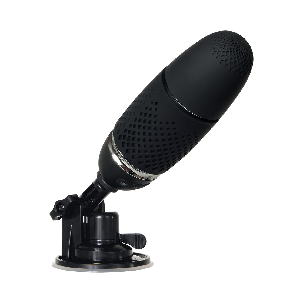 Evolved Thrust & Go Thrusting Vibrator With 2 Shafts and Suction Cup Base Black - Fantasies Boutique