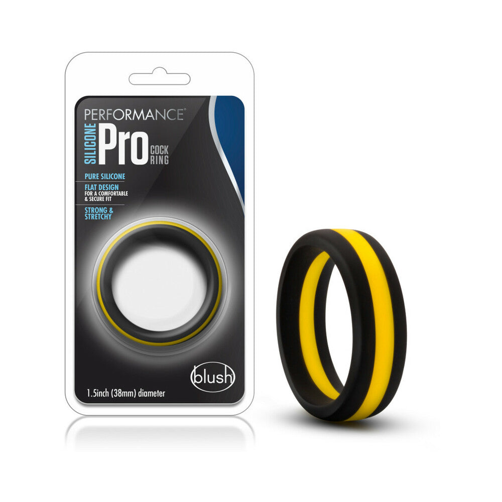 Performance Silicone Go Pro Cock Ring Black/Gold/Black - Fantasies Boutique