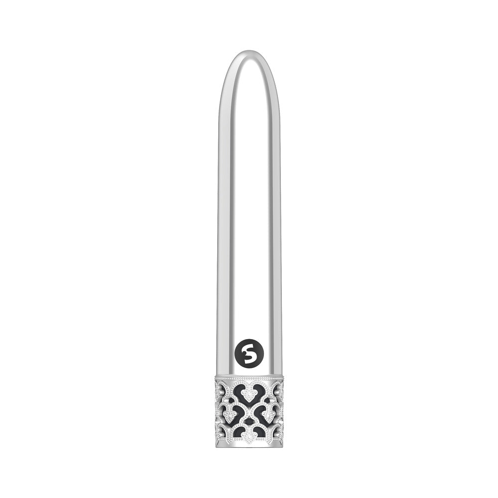 Royal Gems Shiny Rechargeable 10-Speed Bullet Vibrator Silver