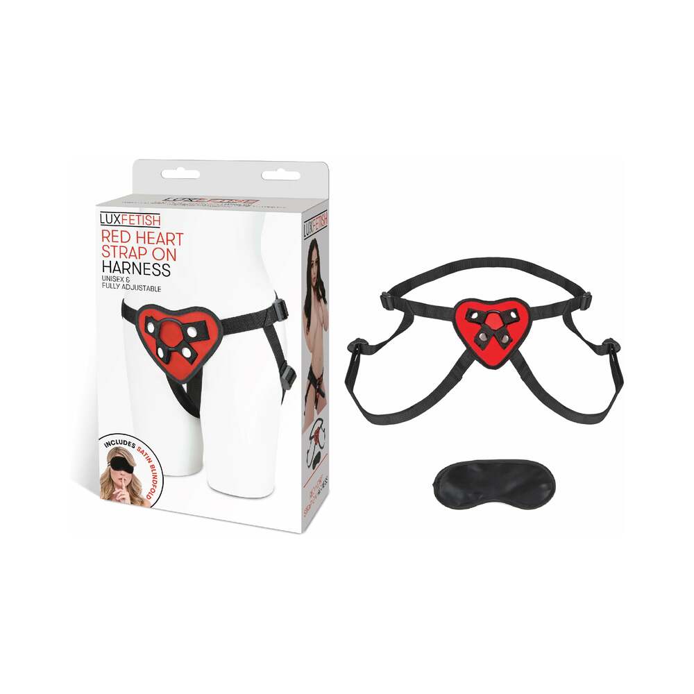 Lux Fetish Red Heart Strap-On Harness - Fantasies Boutique