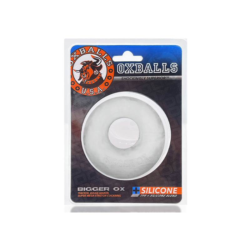 OxBalls Bigger Ox Thick Cockring Silicone TPR Clear Ice - Fantasies Boutique
