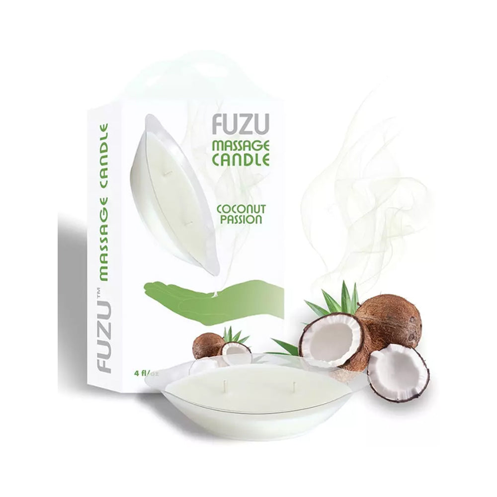 Fuzu Massage Candle Coconut Passion White 4 oz.