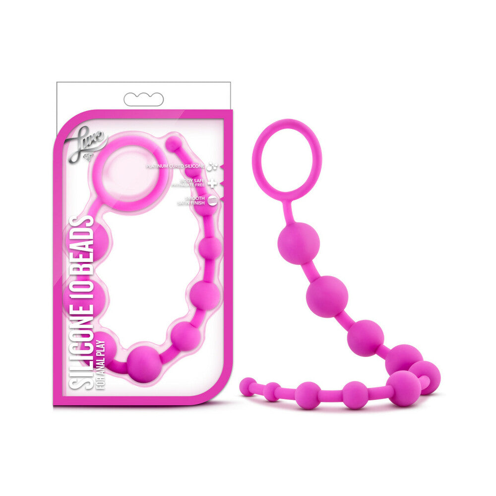 Blush Luxe Silicone 10 Beads for Anal Play Pink - Fantasies Boutique